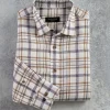 Bugatchi Plaid Linen Long Sleeve Shirt