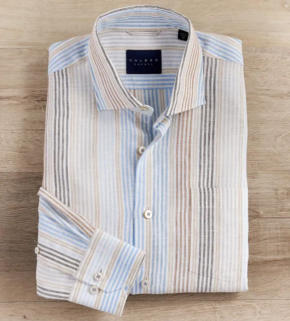 Calder Carmel Awning Stripe Long Sleeve Shirt