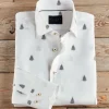 Calder Carmel Long Sleeve Christmas Tree Spread Collar Shirt