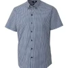 Cutter u0026 Buck Cutter & Buck Anchor Short Sleeve Stretch Gingham Sport Shirt