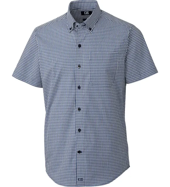 Cutter u0026 Buck Cutter & Buck Anchor Short Sleeve Stretch Gingham Sport Shirt