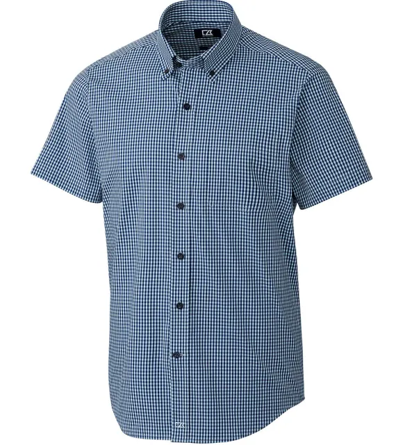 Cutter u0026 Buck Cutter & Buck Anchor Short Sleeve Stretch Gingham Sport Shirt