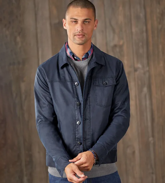 Johnnie-O Roy Distressed Cotton Blend Jacket