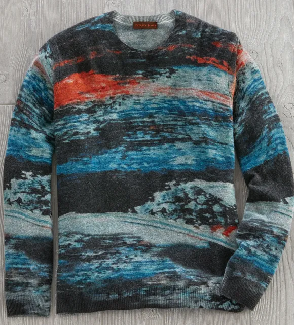 Patrick James Artic Print Cashmere Sweater