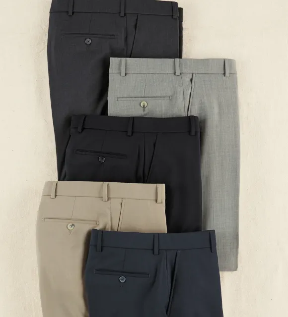 Patrick James Gabardine Flat-Front Slacks