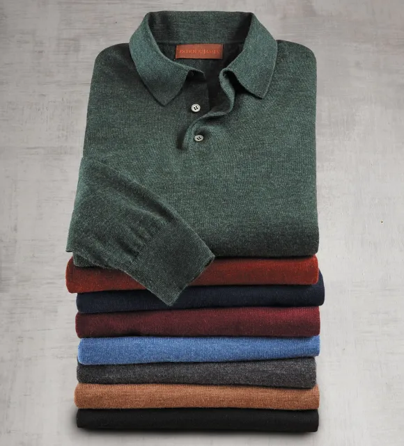 Patrick James Merino Wool Polo Sweater