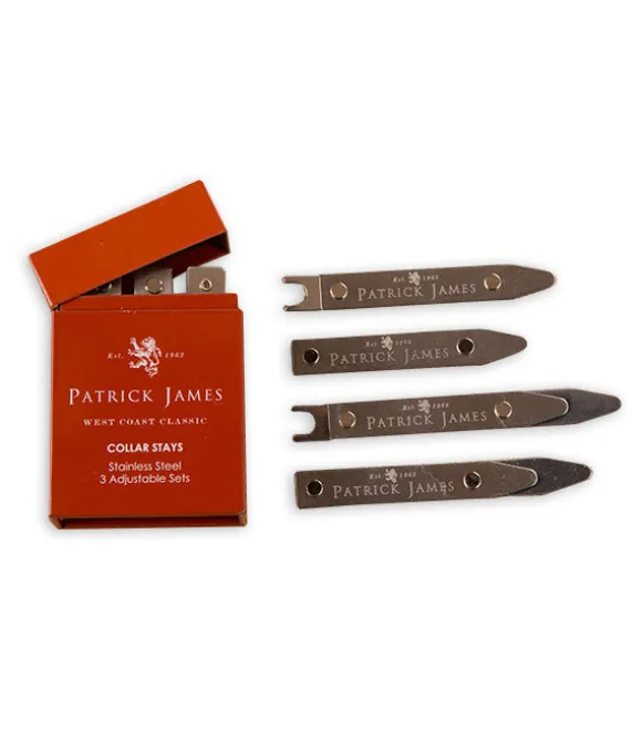 Patrick James 3-Pack Stainless Collar Stays