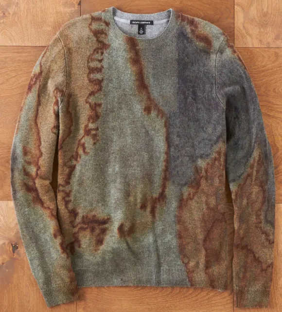 Patrick James Scorched Print Cashmere Sweater