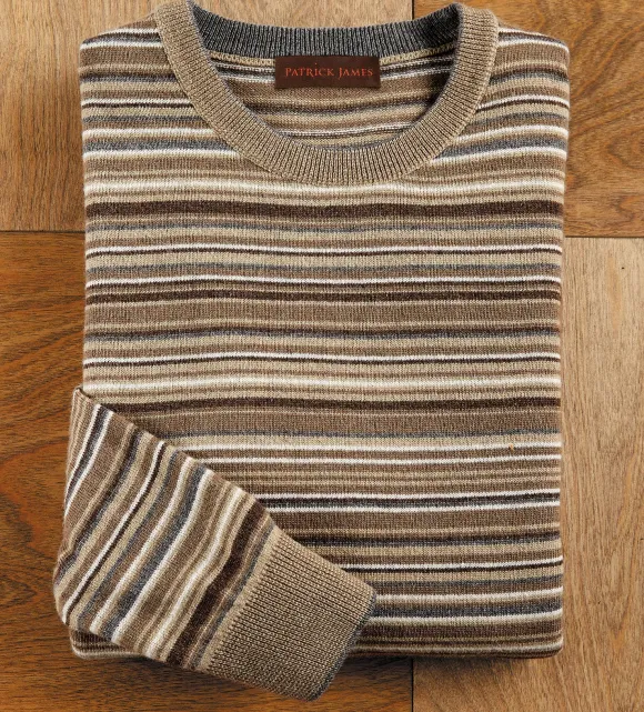 Patrick James Stripe Crew Sweater