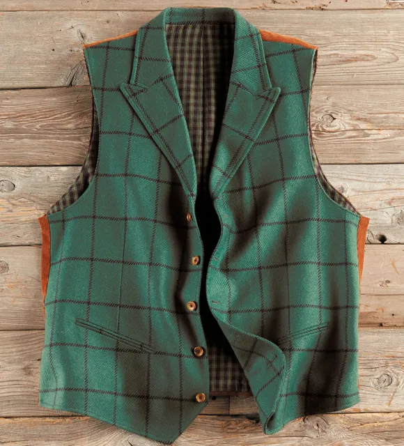 Patrick James Windowpane Merino Vest