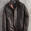 Remy Leather Three-Quarter Length Jacket