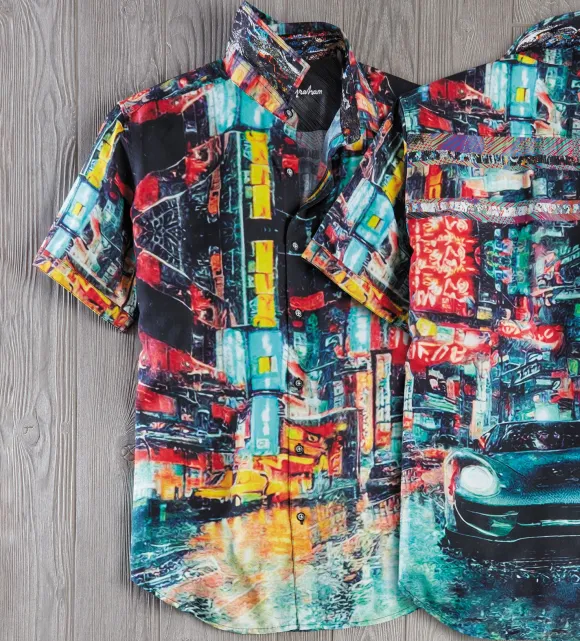 Robert Graham Boreal City Lights Short Sleeve Shirt