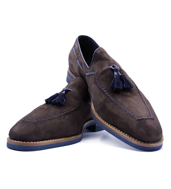 Zelli Carmen Sueded Goatskin Tassel Loafer