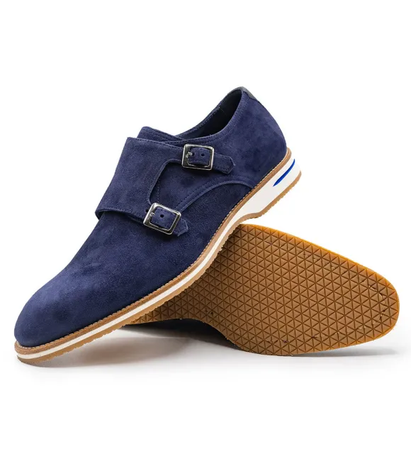 Zelli Leggera Sueded Goatskin Double Monk Strap Shoe